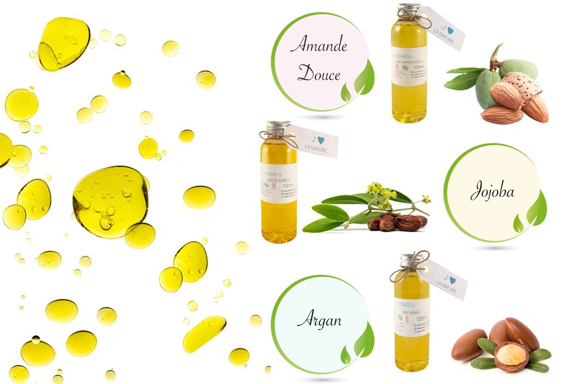 Huile d'amande douce, de jojoba, et d'argan